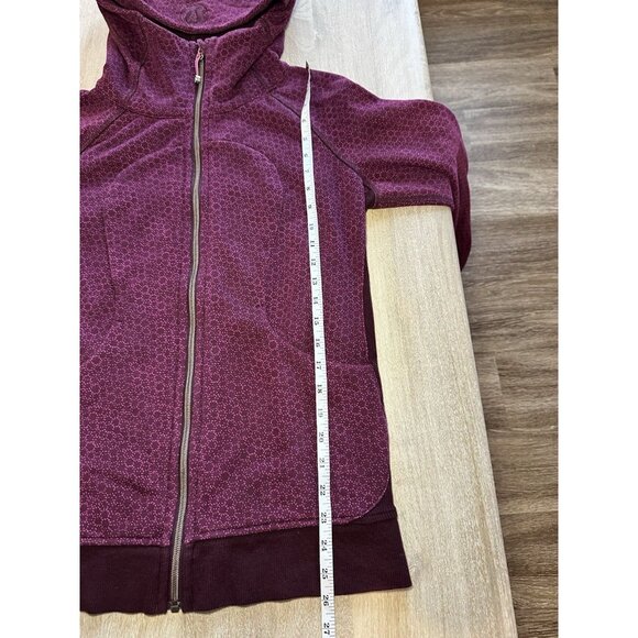 Lululemon Scuba Hoodie Star Pixel Raspberry Bordeaux Drama Size 10 - Picture 6 of 8